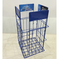 blue color counter top bottle display wire basket for supermarket with 4sides logo